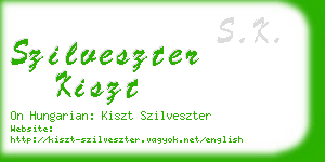 szilveszter kiszt business card